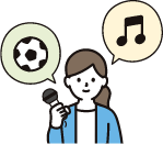 マイクを持った女性のイラスト