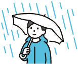 傘をさしている男性のイラスト